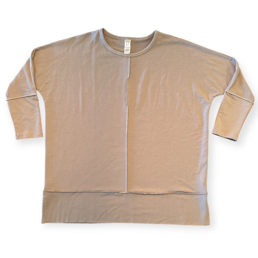 Spanx Soft Knit Lounge Top XS Raw Hem Center Seam Oversized Dolman Tunic Comfy - Picture 1 of 5